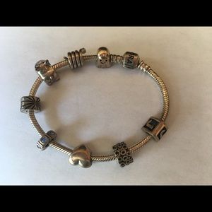 Pandora bracelet with charms